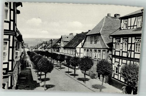 37170 W3418 Uslar Foto AK Mühlenstraße Allee Fachwerk