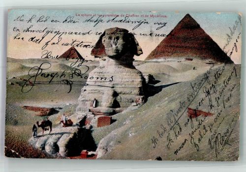 Kairo Cairo 1910 Gebrauchsspuren Denkmal Sphinx Pyramiden