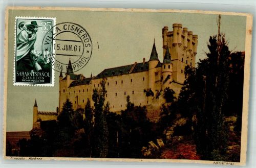 Segovia 1906 Foto AK Schloss Alcazar Marke bildseitig