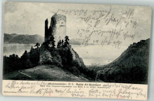 78351 W7762 Bodman 1904 - Ruine Bodensee Max J. de Sury