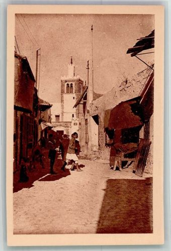 Tunis 1929 Gebrauchsspuren Straßenszene Rue sidi-Mansour