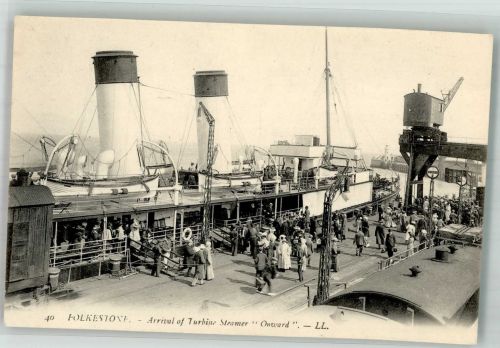 Folkestone Foto AK Hafen Ankuft Dampfer Oneward