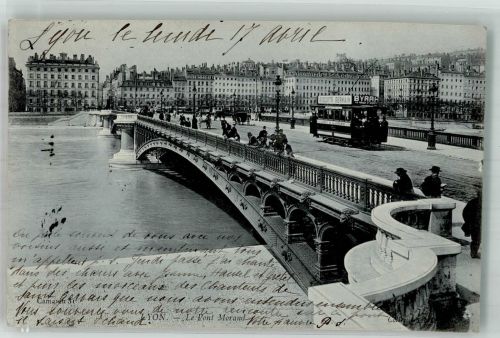 69000 Lyon 1905 Foto AK Straßenbahn Pont Morand