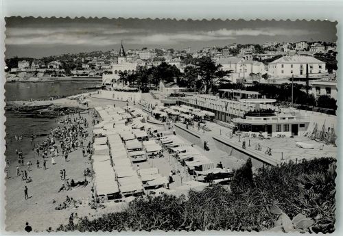 Estoril Foto AK Schwimmbad Strand Luftpost