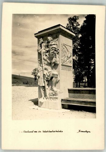 82487 W8103 Oberammergau Foto AK Echelsbacher Brücke Denkmal