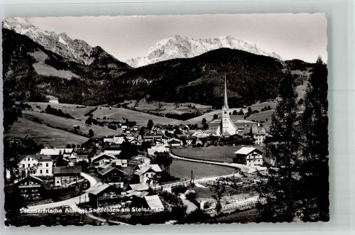 5760 Saalfelden am Steinernen Meer 1955 Foto AK Sommerfrische Alm Kirche
