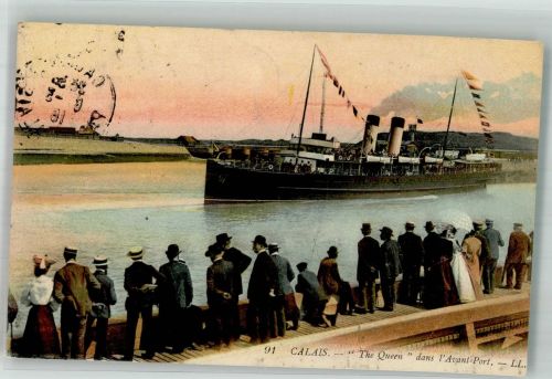62100 Calais 1916 Foto AK Dampfschiff The Queen