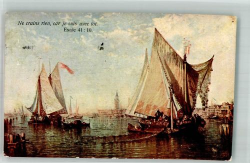 30100 Venezia 1926 Künstlerkarte Segelschiffe Gemälde Ausstellung Luxemburg