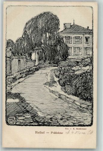08300 Rethel 1916 Gebrauchsspuren Feldpost WK I Nr, 55 Präfektur