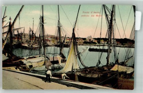 00042 Anzio 1911 Foto AK Hafen