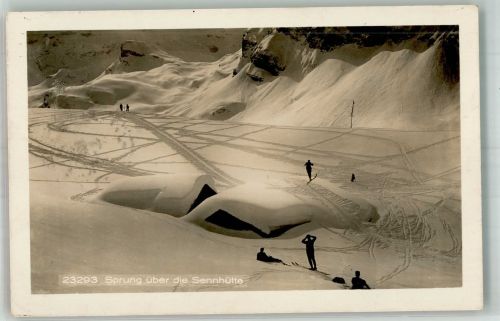 Winter Skisprung über die Sennhütte Wintersport 1926