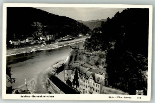 Hrensko Herrnskretschen Foto AK Schöna Sächs-Böhm. Schweiz