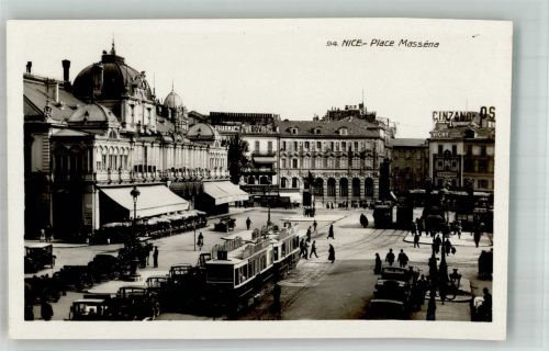 06000 Nice Nizza Foto AK Place Masséna Straßenbahn Auto