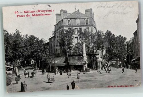 12100 Millau Foto AK Denkmal Geschäft Place du Mandarous