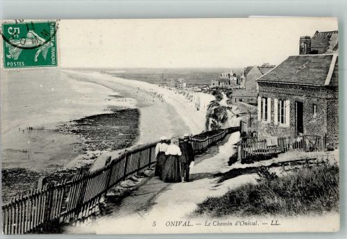 80460 Ault Foto AK Le Chemin d´Onival Marke bildseitig