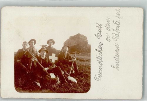 Schweizer Fahne Bergsteiger 1913