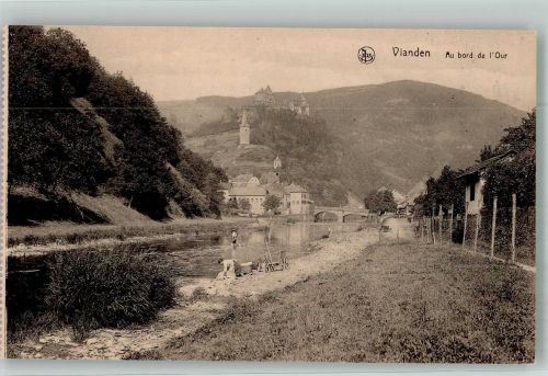 Vianden Foto AK Waschfrauen Schloss