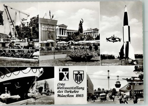 W8000 München Verkehrsausstellung IVA Weltraum Station Bavaria Huber Foto 26 Gewerbeausstellung 1965 Foto AK