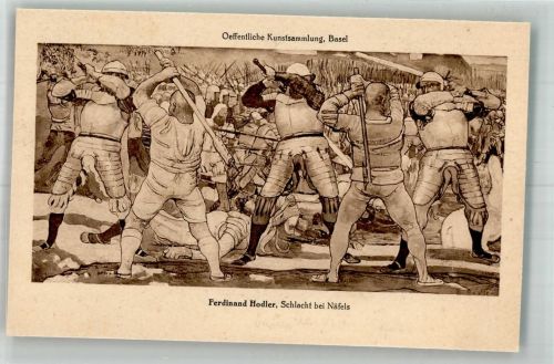 sign. Holder Ferdinand Schlacht bei Näfels Mittelalter ca. 6. -15. Jahrhundert, unsortiert 1925 Künstlerkarte
