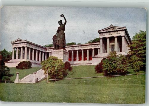 W8000 München Bavaria m. Ruhmeshalle Novitas Nr. 1082 Farben Fotos 1918