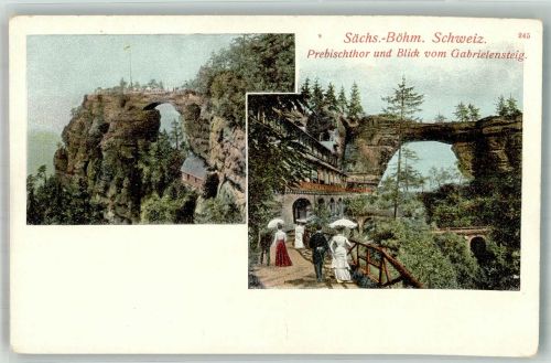 Hrensko Herrnskretschen Foto AK Gasthaus Prebischtor Gabrielensteig