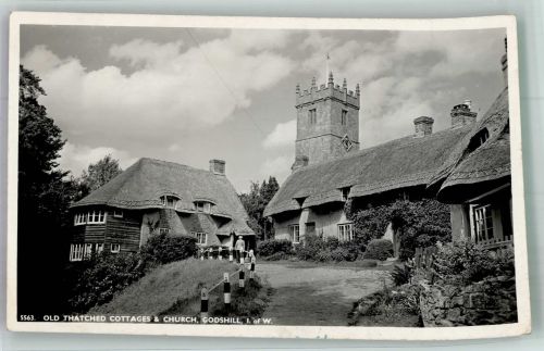 Shanklin 1960 Foto AK Godshill Kirche Old Thatched Cottages
