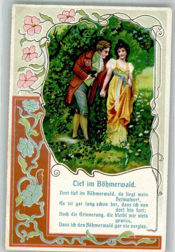 Tief im Böhmerwald Jugendstil Prägedruck
