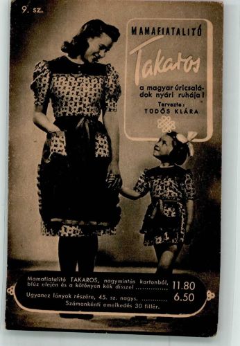 Budapest Takaros Kleid mit Schürze Magyar Divatcsarnok Ungarische Modehalle Werbung Mode