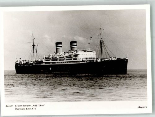 Woermann Linie Dampfer Pretoria Foto v. Seggern Dampfer Pretoria