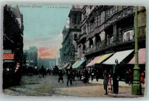 Liverpool 1910 Foto AK Uniform Polizist Church Street