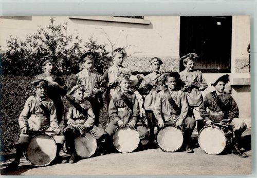 Uniform m. Tellermützen Trommeln Querflöten Schützenverein