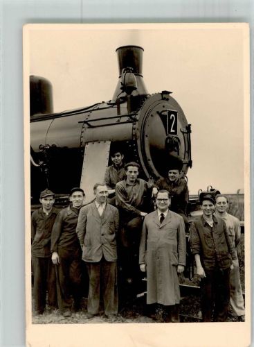 DRG Lokomotive Nr. 2 mit Eisenbahnarbeitern Dampflokomotive 1925 Foto AK