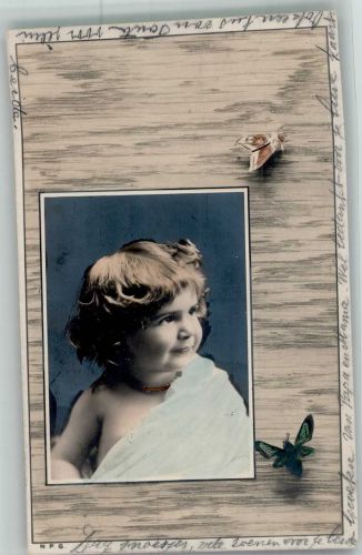 Serie 14 Nr. 9 Foto in Passepartout + Schmetterlinge Collage 1901 Foto AK