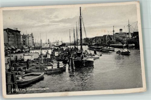 Stettin Szczecin Foto AK Hafen Fischbollwerk