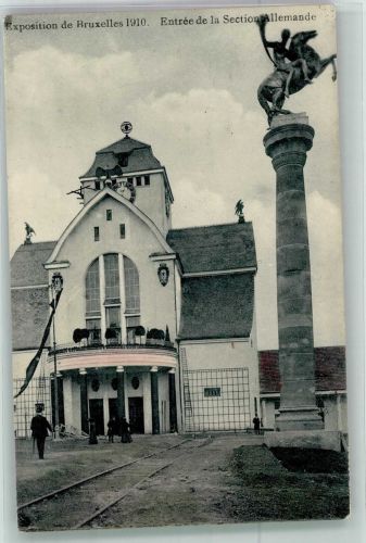 Brüssel Bruxelles Entree de la Section Allemande Architektur Emanuel v. Seidl Ausstellung 1910