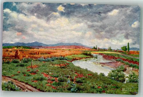 Pristina 1920 Künstlerkarte Blumenwiese