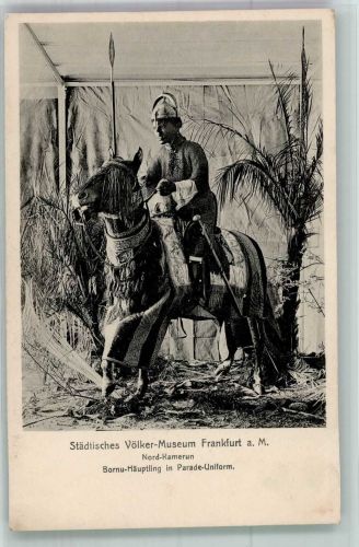 Yaounde Jaunde Foto AK Tracht Bornu Häuptling Nord-Kamerun Ausstellung Museum Frankfurt