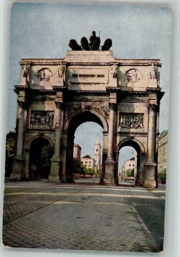 W8000 München Siegestor Blick zur Ludwigsbrücke Novitas 543/10 Farben Fotos