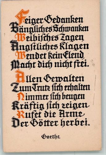 Gedicht von Goethe Voigtländer