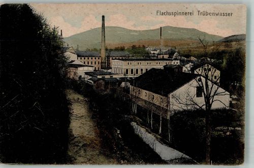 Trutnov Trautenau 1922 Gebrauchsspuren Fabrik Flachsspinnerei Trübenwasser