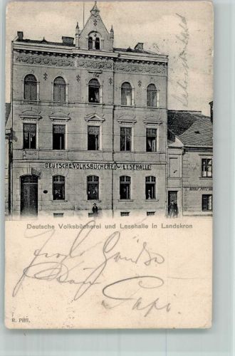 Lanskroun Landskron Gebrauchsspuren Deutsche Volksbücherei Lesehalle große Büge