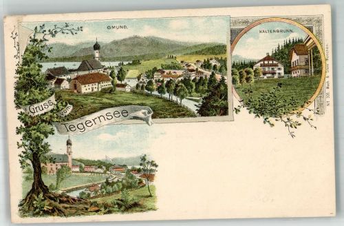 83684 W8180 Tegernsee 1898 Lithographie Gmund Kaltenbrunn