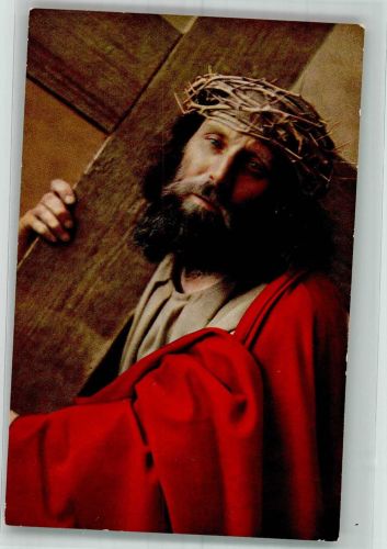 W8103 Oberammergau Jesus Kreuztragend Anton Lang Passionsspiele 1922 Uvachrom 4791 Farben Fotos