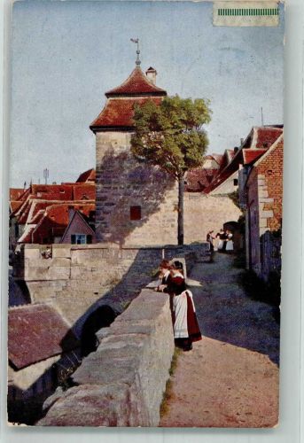W8803 Rothenburg ob der Tauber Kobolzellerturm m. Wehrgang Novitas Nr. 1013 Farben Fotos 1914
