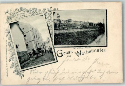 35789 W6292 Weilmünster 1899 Gebrauchsspuren Heillanstalt Weilmünster Gasthaus zum Adler