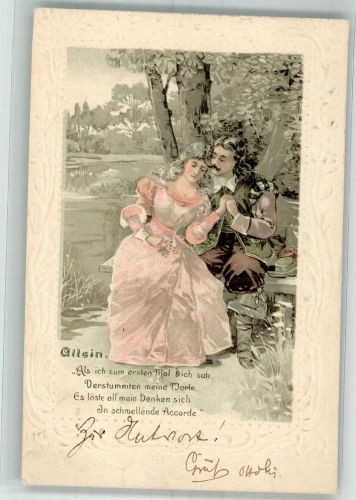 Allein Spruch Liebe 1902 Prägedruck