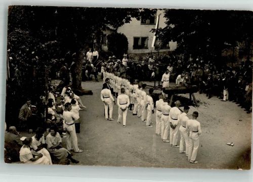 67593 W6525 Bermersheim b Worms Privatfoto AK Turnerfest Turnerriege Barren und Pferd Schauvorführung Ort handschriftlich