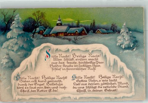 Stille Nacht Heilige Nacht HWB Ser. 3334 Liederkarte 1923