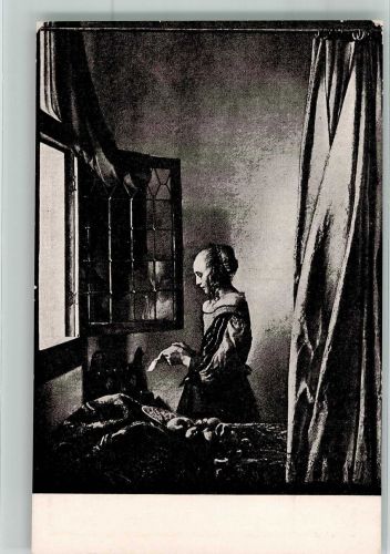 sign. Vermeer Jan Die Lehrerin am Fenster Nr. 167 Verlag Georg D.W. Callwey Kunstwart Postkarte Künstlerkarte