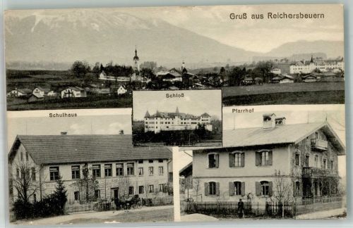 83677 W8175 Reichersbeuern 1912 - Schule Schloss Pfarrhof